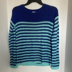 Justice blue stripe long sleeve sweater girls size 14